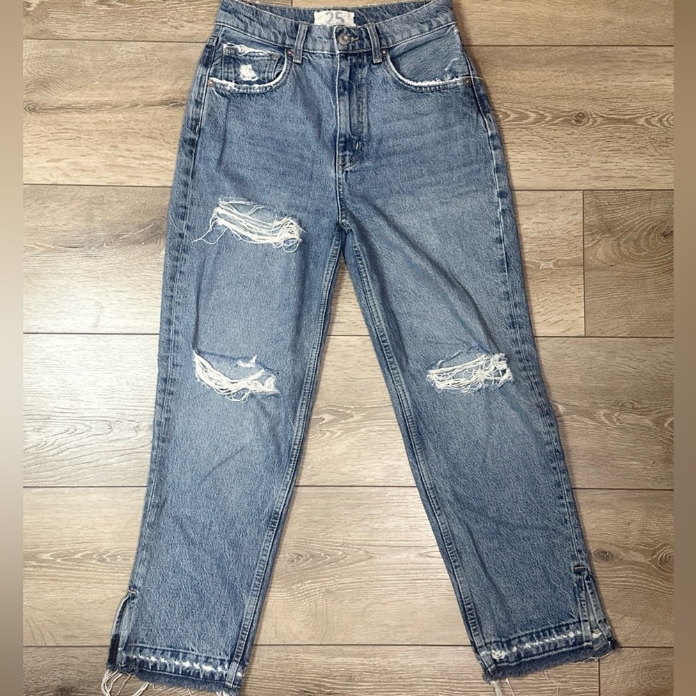 We The Free Lita Light Wash Distressed High Rise Slim Leg Jeans - Picture 6 of 15